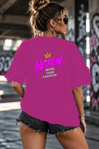 Neon Vibe Damen Oversized T-Shirt – Noxen More Than Fashion – DTF Backprint in Pink, Größe 5XL