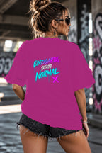 Neon Vibe Damen Oversized T-Shirt – Einzigartig statt normal – DTF Backprint in Pink, Größe 5XL